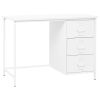 vidaXL Industrial Desk with Drawers White 41.3"x20.5"x29.5" Steel