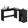 vidaXL L-Shaped Corner Desk High Gloss Black 47.2" x 55.1" x 29.5" Engineered Wood