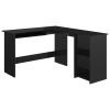 vidaXL L-Shaped Corner Desk High Gloss Black 47.2" x 55.1" x 29.5" Engineered Wood