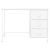 vidaXL Industrial Desk with Drawers White 41.3"x20.5"x29.5" Steel